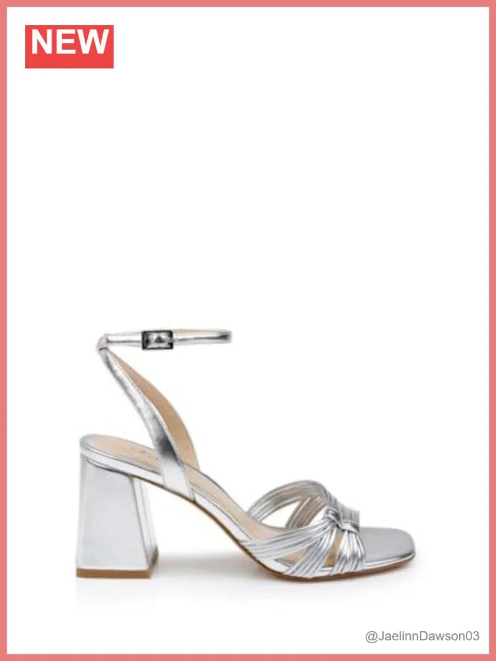 Jewel Badgley Mischka Michelle Metallic Strappy Block Heel Sandals